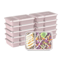 Bentgo Prep 2-Compartment Meal Prep Container - Blush Pink - 10 Pack-Each lunch box container has the volume embossed on the tray and is perfect for an entree and side dish