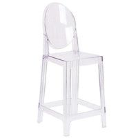 Nicer Furniture Modern Ghost Side Counter Stool - 4 Pack-Contoured seat and back design