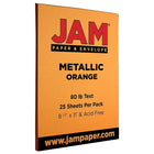 JAM Paper Metallic 80lb Paper, 8.5 x 11, Orange Stardream Metallic, 100 Sheets Pack-8.5in x 11in