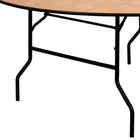 Flash Furniture 72" Round Wood Folding Banquet Table with Clear Coated Finished Top-Seats up to 10 Adults