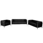 Flash Furniture HERCULES Imagination Series Black LeatherSoft 3 Piece Sofa Set-Contemporary Reception Set
