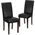 Flash Furniture Black LeatherSoft Parsons Chairs-Sleek Lined Panel Stitching