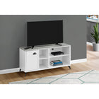 Monarch Specialties 2840 Tv Stand - 48"L/White/Grey Cement-Look Top-Material: mdf,hollow-core,laminate,metal,particle board; finish: white cement