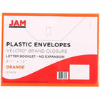 JAM Paper Plastic Envelopes with Hook & Loop Closure - Letter Booklet - 9.75" x 13" - Orange - 12 Pack -Size: 9.75" L x 13" W