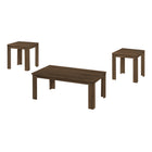 Monarch Specialties 7862P Table Set - 3Pcs Set/Dark Walnut-Three piece set includes one coffee table and two end tables