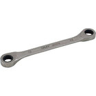 Gray Tools 14mm X 15mm Double Box End, Fixed Head Ratcheting Wrench, Stainless Steel Finish-Size: 14 x 15mm