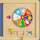 Flash Furniture Bright Beginnings Commercial Grade STEAM Wall Activity Board with Natural Finish and Multicolor Accents, Weather-Wipe Clean with a Damp Cloth then dry