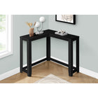 Monarch Specialties 3657 Corner Console Accent Table - Black-Contemporary styling makes this hallway table ideal in small homes, condos or apartments