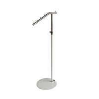 Futech A40 Single Arm Garment Rack, 64" x 17" x 14", White-Adjustable height up to 65.5"H to 
display longer garment