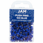 JAM Paper Colorful Push Pins - Blue - 100 Pack-Color: Blue