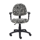 Nicer Furniture Perfect Posture Deluxe Microfiber Task Chair with Adjustable Arms - Zebra-Zebra print adds bold, stylish flair to any space.