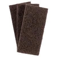 3M Doodlebug Brown Scrub 'n Strip Pads - 5 Pack-Evenly distributed coating helps reduce the number of knots and clumps, preventing scratches on floors while providing better uniformity and extending pad life