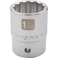 Dynamic Tools 3/4" Drive 12 Point SAE, 1-7/16" Standard Length, Chrome Finish Socket-Size: 1-7/16"
