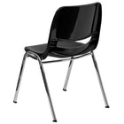 Flash Furniture – Chaise empilable ergonomique, Hercules, à siège coquille, structure en chrome, siège de 16 po, noir-Siège et dossier en plastique noir