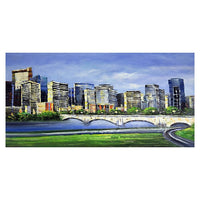 Designart Calgary Cityscape Gallery-wrapped Canvas Art, (PT2040- 32 X 16)-Print