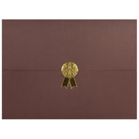 St. James Document/Certificate Holders - Gold Award Seal with Gold Ribbon - Brown - 5 Pack-Add ceremony, elegance and sincerity to the act of giving recognition