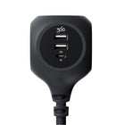 360 Electrical PowerBall32 Braided 3-Outlet 32W Charging Hub - Obsidian Black-3 multi-plane outlets fit large plugs and organize cords for optimal setup