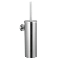 ASI Wall-Mounted Toilet Brush and Holder-Tube handle, round splash guard and storage cylinder of this wall-mounted unit are fabricated of satin-finish stainless steel