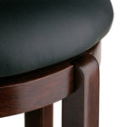 Winsome Wood Walcott 24" Swivel Bar Stools (94164)-Seat is black, Legs are Walnut