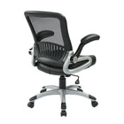 Work Smart Screen Back and Bonded Leather Seat Manager's Chair, Black-One Touch Pneumatic Seat Height Adjustment
