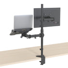 SHOPPINGALL Extra Tall Fully Adjustable Dual Monitor and Laptop Mount Stand with 31.5 inch Stand-up Pole for Laptop up to 17" Monitors up to 32" - SA-LH09L-Black-9