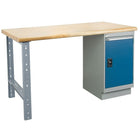 Kleton Workbench, Laminated Top, 1 Pedestal and 1 Door, 36"W x 60"L x 34"H-34" overall height