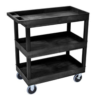 Luxor 18" x 32" Heavy Duty Tub Cart, Three Shelves-18 x 32 Tub Cart - Three Shelves