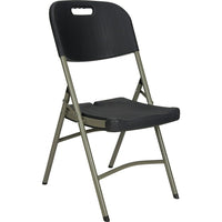 Kleton Polyethylene Folding Chairs, 16-1/2", Black, 4 Pack-Colour: Black