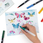 Tombow WaterColour Set-5 Dual Brush Colour Pens with flexible brush tip for big, bold letters and fine tip for details