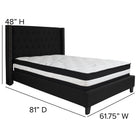Flash Furniture Riverdale Full Size Tufted Upholstered Platform Bed with Pocket Spring Mattress - Black Fabric-Black Fabric Upholstery