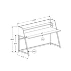 Monarch Specialties 7544 48" Computer Desk - Black Marble-Look/Black Metal-Product dimensions: 47.25 inches L x 23.75 inches W x 39.25 inches H