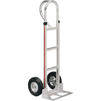 Aluminum Hand Trucks, Nose Plate Dimension W" X D", 14 X 7 1/2, Vertical Loop Hand Trucks, Wheel Material, Mold On Rubber-Frame Material - Aluminum