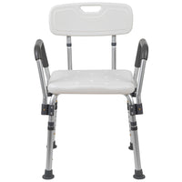 Flash Furniture HERCULES Series Adjustable Bath & Shower Chair - Quick Release - White (DCHY3523LWH)-Medical Grade Shower Chair