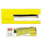 JAM Paper Office & Desk Sets, Stapler Pack of Staples, Yellow (3375YEYE)-Colour: Yellow Stapler & a Pack of Yellow Staples