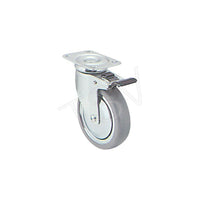 Colson Zinc Plated Caster, 5" (127 Mm), Caster Type: Swivel w/Brake, Wheel Material: Poly-Loc Grey, Mi911 (Y580D-PPB-TP)-Wheel Diameter: 5" (127 mm)