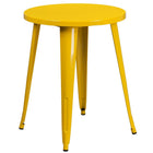 24'' Round Yellow Metal Indoor-Outdoor Table Set with 4 Cafe Chairs [CH-51080TH-4-18CAFE-YL-GG]-Yellow Powder Coat Finish