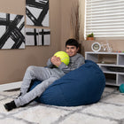 Flash Furniture Oversized Denim Kids Bean Bag Chair-Machine Washable Removable Slip Cover