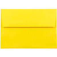 JAM Paper A8 Invitation Envelopes, 5.5 x 8.125, Brite Hue Yellow Recycled, 250 Pack (96334H)-Yellow recycled envelope