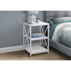 Monarch Specialties 3599 Accent Table - 26"H/White/ White Metal-Slender yet sturdy white metal base has an X-shaped design on the sides for a decorative touch