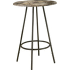 Monarch Specialties 2310 Home Bar - 30"Dia/Espresso Marble/Coffee Metal-Contemporary 30" round bar height table with a warm multi brown marble-look laminate top and sturdy brown metal legs, in a practical space saving design.