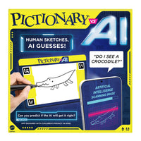 Mattel Games Pictionary Vs. AI Family Game English-Players sketch and the AI guesses with this new way to play Pictionary, the classic family drawing game.