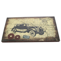 Art mural en bois rétro, voiture (EC-24-0357-CAR)-1