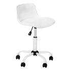 Monarch Specialties 7463 Multi-Position Office Chair - White -Low-back office chair for youth in white with a white metal base
