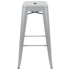 Flash Furniture 30" High Metal Indoor Bar Stool in Silver - Stackable Set of 4-Modern Industrial Metal Stool in Silver