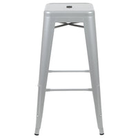 Flash Furniture 30" High Metal Indoor Bar Stool in Silver - Stackable Set of 4-Modern Industrial Metal Stool in Silver
