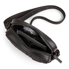 The Rolling Stones Iconic Collection Quilted Crossbody Bag - Black-High-quality nylon with chevron quilting and a leather-like finish for a look that s edgy and chic