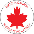 SPC 'Made in Canada' Die Cut Labels - White/Red - 1" Circle - 1000/Roll-Red print on white