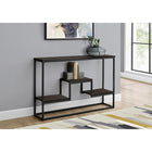 Monarch Specialties 3582 Accent Table - 48"L/Espresso/Black Metal Hall Console-Product dimensions: 31.75"H x 48"L x 12"W