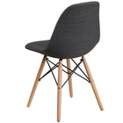 Flash Furniture Elon Series Siena Chair with Wooden Legs - Grey Fabric-Upholstered Polypropylene Molded Structure