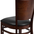 Flash Furniture – Chaise de restaurant Lacey en bois, dossier plein, noyer, siège en vinyle noir (XUDGW094WALBKV)-Siège rembourré de 2,5 po en mousse épaisse